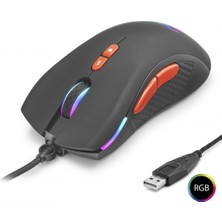 Marsilyan Gaming Mouse Optik Ayarlanabilir Dpi USB Rgb - Siyah GM180B/LA