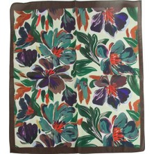 Renklime Çiçek Desenli Zr Şifon Fular 50*50 cm