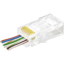 Marsilyan Cat6 Ez RJ45 Konnektör 100 Adet Paket - Şeffaf APXRJ45