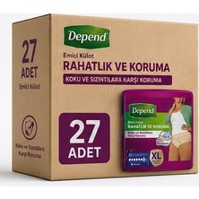 Depend Emici Külot Yetişkin Bezi Xl - Extra Large Kadın 27 Adet (3pk*9)