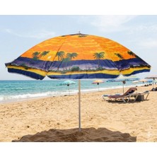 Abnturk 8 Telli 240 cm Çaplı Katlanabiilir Taşınabilir Dayanıklı Polyester Kumaş Plaj Deniz Şemsiyesi & Bahçe Balkon Teras