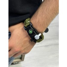 MEKOTEX Çok Amaçlı Paracord Hayatta Kalma Bilekliği - Pusulalı LED Işıklı Düdüklü Kamp ve Outdoor Bileklik
