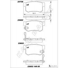 Kale Balata Depomix Arka Fren Balata Honda Civic 1.4l 1.6l Vtec Ep Es Eu Fd6 Fk2 01-13 / Accord 2.0l F20 94-98 / Cr-V 2.0l K20 Rd8 02-06 / Legend 3.2l Ka7 Ka8 24V 91-96 / Suzuki Sx4 1.6l M16A RW415 05-