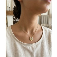 Moonpiece Collection Kişiye Özel Baskılı Tasarım Açılır Kelebek Kolye Hediye Arkadaş Sevgili
