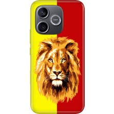 Nurdic Honor 600 Lite (Lna-Nx1) Kılıf 0.4mm Lazer Kesim Silikon Kapak Sarı Kırmızı Parçalı Aslan