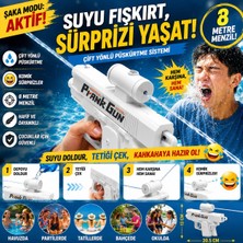 Eros Party Çift Taraflı Islatan Şaka Su Tabancası - 2 Taraflı Mekanizma Geri Püskürtme Fonksiyonlu Ters Su Tabancası, Iki Püskürtme Modlu(
