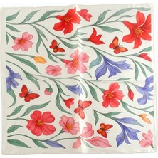 Renklime Orkide Desenli Zr Şifon Fular 50*50 cm