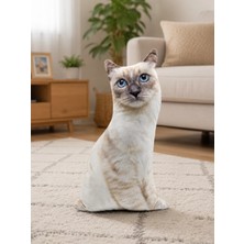 Nishev.com Evini Sev 3D Dijital Baskılı Dekoratif Kedi Yastık