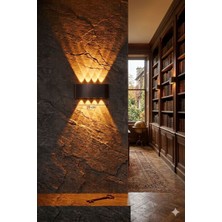 Aplix Aplıx Lunex 15W 8 Işık Efektli LED Duvar Apliği Modern Siyah Amber Aplik