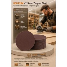 Marsilyan 12 Adet 800 Kum Yuvarlak Cırtlı Zımpara Diski 115 mm Deliksiz Zımpara Kağıdı 723223