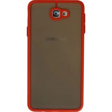 SiHako Galaxy J7 Prime Kılıf Montreal Silikon Kapak - Kırmızı