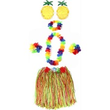 Marsilyan Luau Aloha Hawaii Etek Ananas Şekilli Gözlük Hawaii Kolye Renkli Taç ve 2 Adet Bileklik Seti