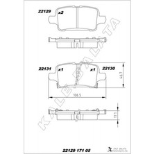 Kale Balata Depomix Arka Fren Balatasi Opel Astra K 1.0-1.4-1.4t-1.6t-1.6 Cdti 16-22 106.5X46.3X16.6