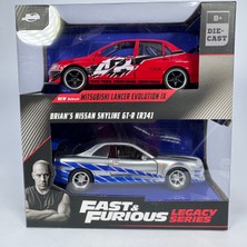 Jada Fast & Furious Legacy Series Nissan Skyline Gt-R (R34) Vr Mitsubishi Lancer Evolution Ix 1:43 Model Arabalar