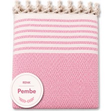 Mandaş Tekstil Pamuklu Kaymaz Hasır Dokuma Koltuk Örtüsü (180X220) - Pembe