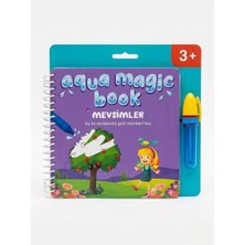 The Monarch Co Aqua Magic Book Mevsimler Sihirli Su Boyama Kitabı - Leke Yapmayan Tekrar Kullanılabilir Su Kalemli Eğitici Boyama Seti (3+ Yaş)