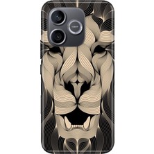 Nurdic Honor 600 Lite (Lna-Nx1) Uyumlu  Kılıf 0.4mm Lazer Kesim Silikon Kapak Altın Aslan Mandala