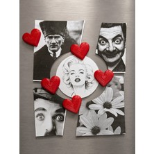 nextprintx Buzdolabı Magneti - Buzdolabı Süsü - Kalpli Magnet -6'lı Set
