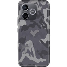 Nurdic Honor 600 Lite (Lna-Nx1) Uyumlu Kılıf Resimli Desenli Silikon Gri Kamuflaj