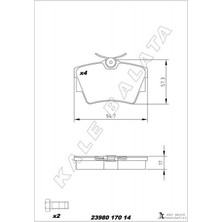 Kale Balata Depomix Arka Fren Balatasi Renault Trafic Ii 06- Trafic Iii 15- Opel Vivaro A 06- Vivaro B 15-