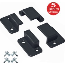 Antrasit Gri Füme Pimapen Pencere Sineklik Montaj Aparatı Köşe Kenar Bağlama Pabucu 5 Takım SET(10X20 Profillere Uygun)