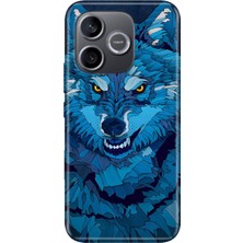 Nurdic Honor 600 Lite (Lna-Nx1) Kılıf 0.4mm Lazer Kesim Silikon Kapak Mavi Çizim Kurt
