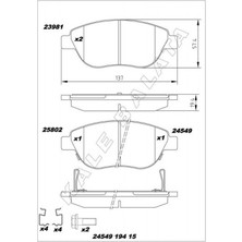 Kale Balata Depomix Ön Balata Corsa D Büyük Tip 1.3 Cdti 07/06 - Fiat 500L 12- 0.9t 1.4 1.3d Mtj 1.6d Mtj