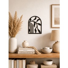 Bel&Co Home Modern Soyut Kemer Desenli Siyah Mdf Duvar Dekoru – 3mm Lazer Kesim Minimal Duvar Süsü 30X23 cm