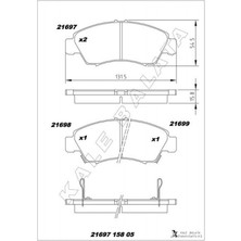Kale Balata Depomix Ön Fren Balata Küçük Tip Honda Civic 1.6l D16 Si Enjeksiyonlu 92-95 1.4l D14A Euro 96-00 / Jazz 1.4l L13A Gd 02-08