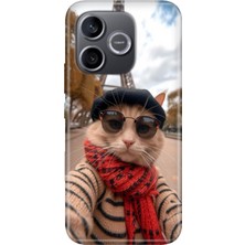 Adasena Honor 600 Lite (Lna-Nx1) Kılıf Desenli Baskılı Tpu Rubber Kapak Selfie Cat