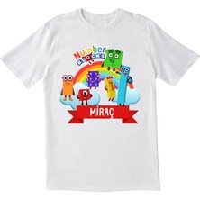 Veracraft Kişiye Özel Number Blocks Karakterleri Çocuk Tişört - Isme Özel Erkek ve Kız Çocuk Kırmızı / Siyah / Beyaz Renkli Pamuklu Tişört
