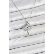 Mabelme Store Mey Ithalat® 316L Çelik Gümüş Renk Balerin Model Kadın Kolye