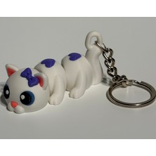 Sevimli Fiyonklu Kedi Anahtarlık – Hareketli 3D Baskı