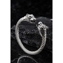 Viking Aslan Başlı Çelik Bileklik – Güç, Cesaret ve Sadakati Sembolize Eden Erkek Çelik Bileklik