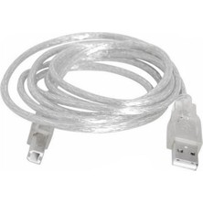 Hsc Bilişim 13012 - 1.5m USB Printer Cable / USB Yazici Kablosu 1,5 Metre 2.0V Şeffaf Powermaster (SL-U2015)