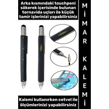 Wintoup #kalem Dekoratif Hediyelik Okul Ders Mimar Mühendis Teknik Çizim Mıknatıslı Kolay Tak Çıkar Düz Yıldız Tornavida Uçlu Cetvel Detaylı Çok Fonksiyonlu Şık Metal Tükenmez Kalem