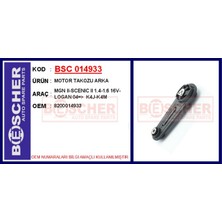 Bescher Depomix Motor Takozu Arka Megane Ii 02- Scenic Ii 02- Clio Iii 05- Modus 04- 1.2 D4F 1.4 K4J 1.6 16V K4M D Acia Logan 04- 1.5dci K9K