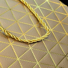 Ozcmax Gold Geometrik Desenli Orta Boy Karton Hediiye Çantası