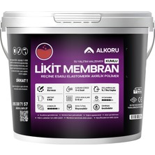 Alkoru 5 kg Kırmızı Kumlu Likit Membran Renkli Reçine Esaslı Sıvı Su Yalıtım Malzemesi
