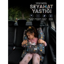 Coco Dilek Boyun Yastığı, Seyahat Yastığı,  Uyku Yastığı, Gri Uzay Desen,boyunluk