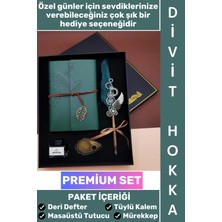 Wintoup #hediye Nostaljik Babalar Anneler Öğretmenler Günü Sevgili Eş Nişanlı Arkadaş Günlük Hatıra Okul Yıl Sonu Hediye Şık Kutulu Vintage Deri Defterli Mürekkep Hediyeli Tüylü Divit Hokka Özel Premium Set