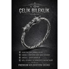 Viking Kurt Başlı Çelik Bileklik – Güç, Cesaret ve Sadakati Sembolize Eden Erkek Çelik Bileklik