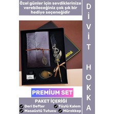 Wintoup #hediye Babalar Anneler Öğretmenler Günü Sevgili Eş Nişanlı Arkadaş Nostaljik Hediye Günlük Hatıra Okul Yıl Sonu Vintage Deri Defterli Mürekkep Hediyeli Tüylü Divit Hokka Şık Kutulu Özel Premium Set