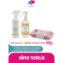 Livory Clean & Shine Serisi Bahar Dokunuşu Yüzey Temizlik Misti 500 ml | Clean & Fresh Serisi Hanımeli Oda Kokusu 500 ml | Clean & Cool Serisi Yüzey Temizlik Havlusu Manolya FERAHLIĞI1X100(100 Yaprak )