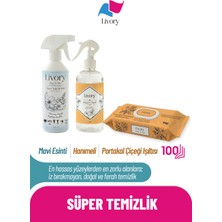 Livory Clean&shine Serisi Mavi Esinti Yüzey Temizlik Misti 500 ml | Clean&fresh Serisi Yasemin Oda Kokusu 500 ml | Clean&cool Serisi Yüzey Temizleme Havlusu Portakal Çiçeği Işıltısı 1X100(100 Yaprak)