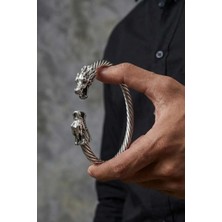 Viking Ejderha Başlı Çelik Bileklik – Güç, Cesaret ve Sadakati Sembolize Eden Erkek Çelik Bileklik