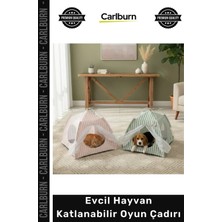 Carlburn Özel Üretim Kedi Köpek Taşınabilir Konforlu Fileli Pratik Evcil Hayvan Katlanabilir Oyun Çadırı