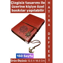 Wintoup #defter Okul Ofis Günlük Not Ajanda Hatıra Anı Tutma Eş Sevgili Anneler Babalar Öğretmenler Günü Çok Şık Dekoratif Hediyelik Pusula Detaylı Çizgisiz Kahverengi Deri Defter