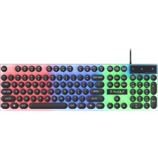 T-Wolf T11 Rgb Kablolu Gaming Klavye 104 Tuşlu Retro Steampunk Tasarım LED Aydınlatmalı Oyuncu Klavyesi