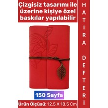 Wintoup #defter Okul Ofis Günlük Not Ajanda Hatıra Anı Tutma Eş Sevgili Anneler Babalar Öğretmenler Günü Çok Şık Dekoratif Hediyelik Yaprak Tasarımlı Çizgisiz Kırmızı Deri Defter